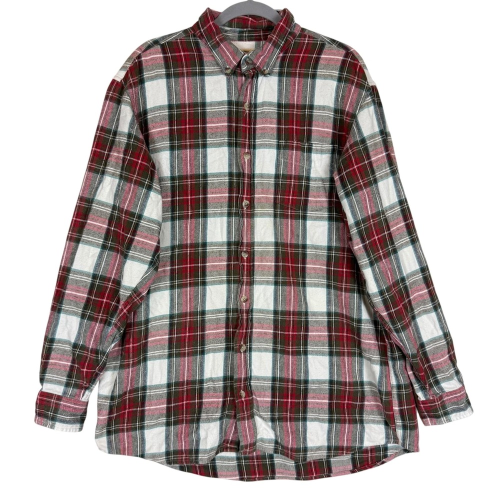 RedHead Shirt Mens XLT Red Plaid Flannel Long Sleeve Button Down Outdoor Casual